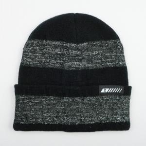 men's knitted reflective stripes hat