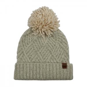 Women's cable knitted pompom hat