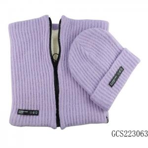 Lady's knitted hat and neckwarmer set